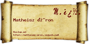 Matheisz Áron névjegykártya