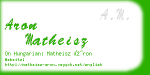 aron matheisz business card